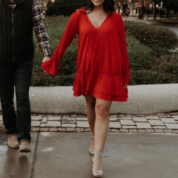 Free People Dresses & Skirts - Free people red pleated mini dress